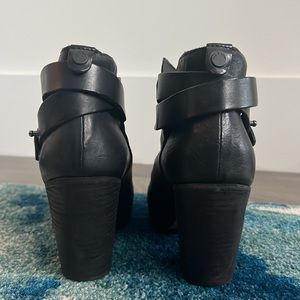RAG & BONE BLACK LEATHER BOOTIES SIZE 38